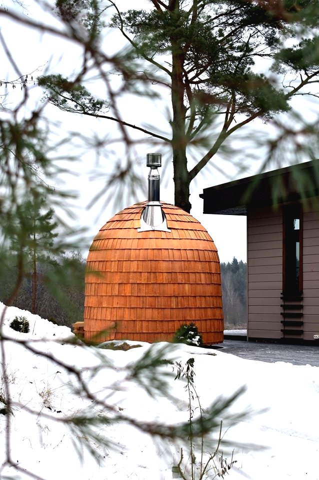 Оригинальная баня из дранки - фото 12