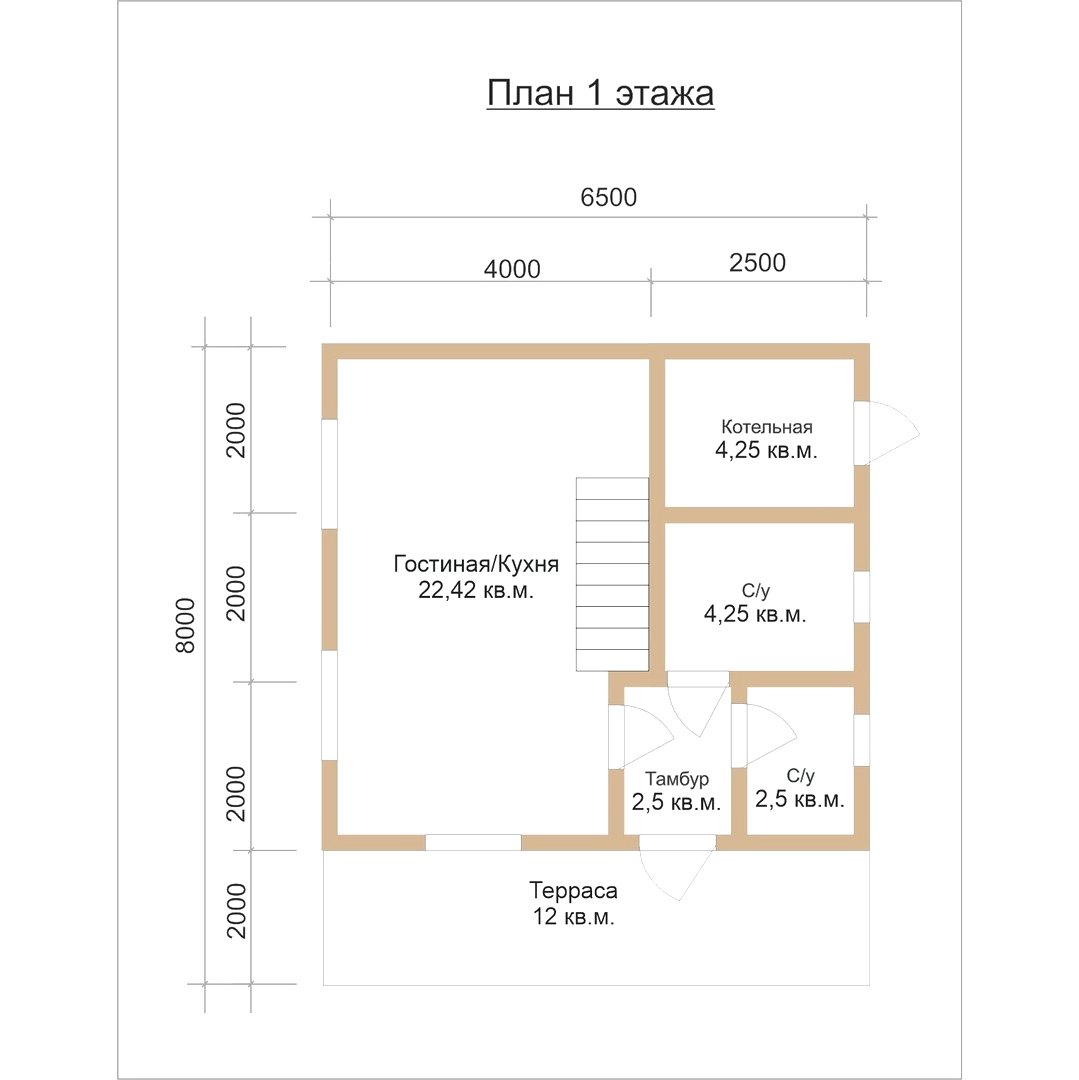 Двухэтажный каркасный дом из бруса - фото 6