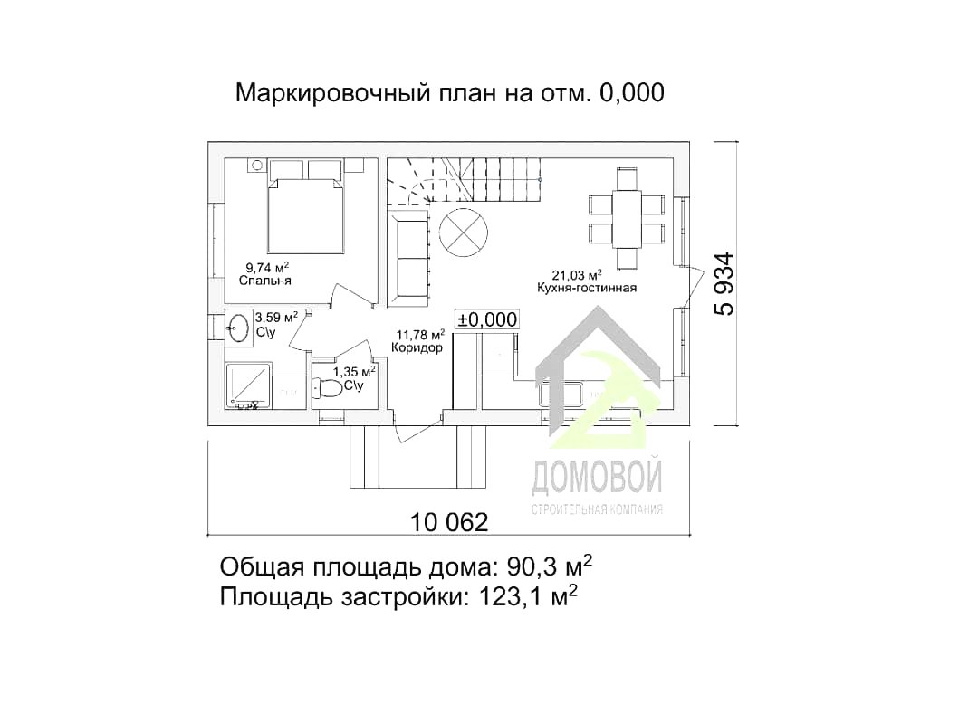 Проект двухэтажного дома 6х10 - фото 3