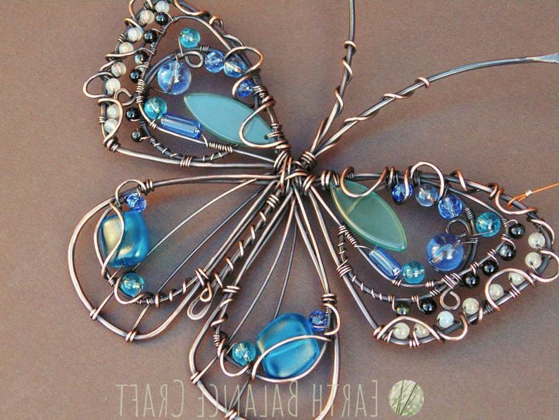 Украшения для сада из проволоки и бусин - фото 3