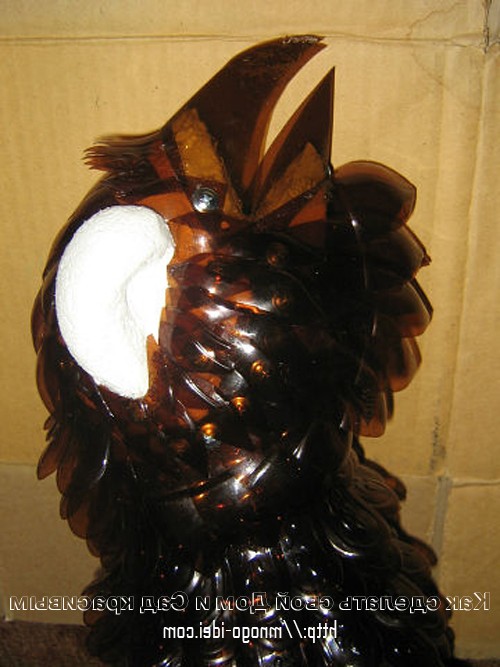 Птица Глухарь из пластиковых бутылок - фото 22