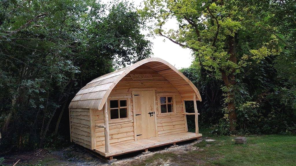 Кедровая сауна с круглой крышей - фото 7