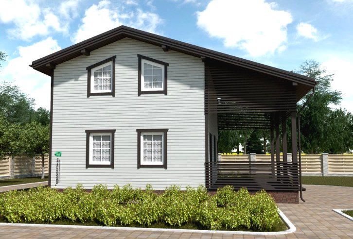 Проект двухэтажного каркасного дома 6х8 м - фото 3