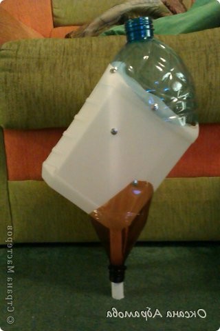 Филин из пластиковых бутылок - фото 3