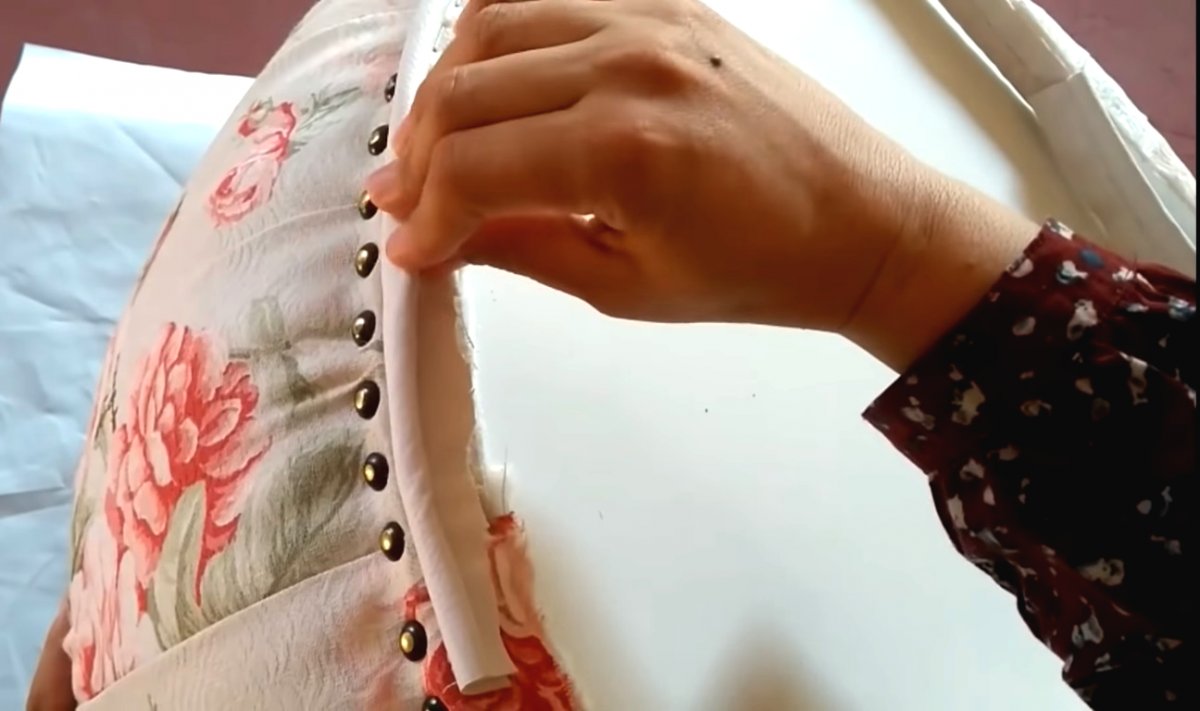 Оригинальный пуф из автопокрышки - фото 21