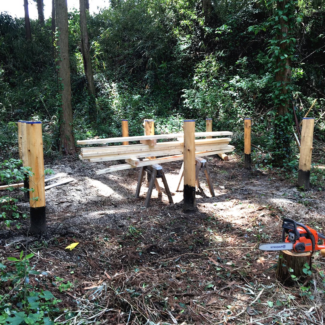 Хижина в лесу на деревянных столбах - фото 5