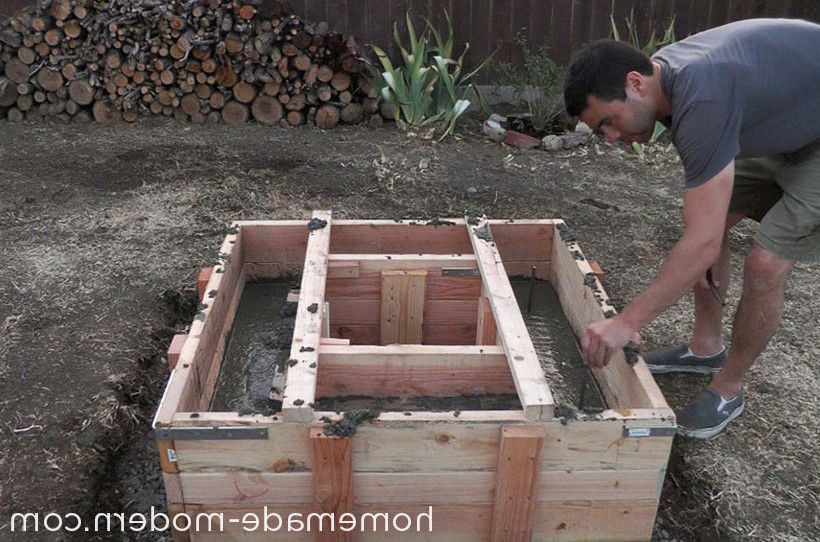 Уличный очаг из бетона - фото 7