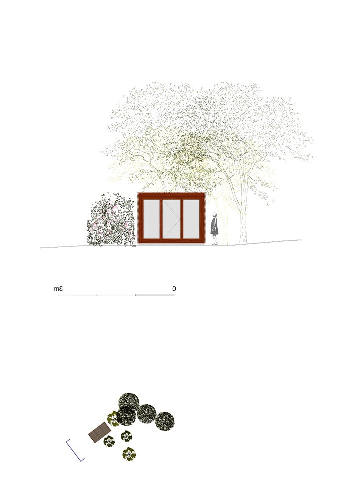 Необычная закрытая беседка с террасой из дерева - фото 14