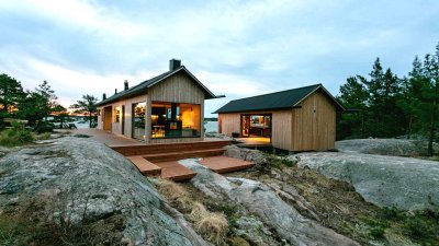 Дом на острове в архипелаге Финляндии, спроектированный и построенный с нуля двумя дизайнерами.