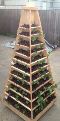 Вертикальная грядка в форме пирамиды для сада